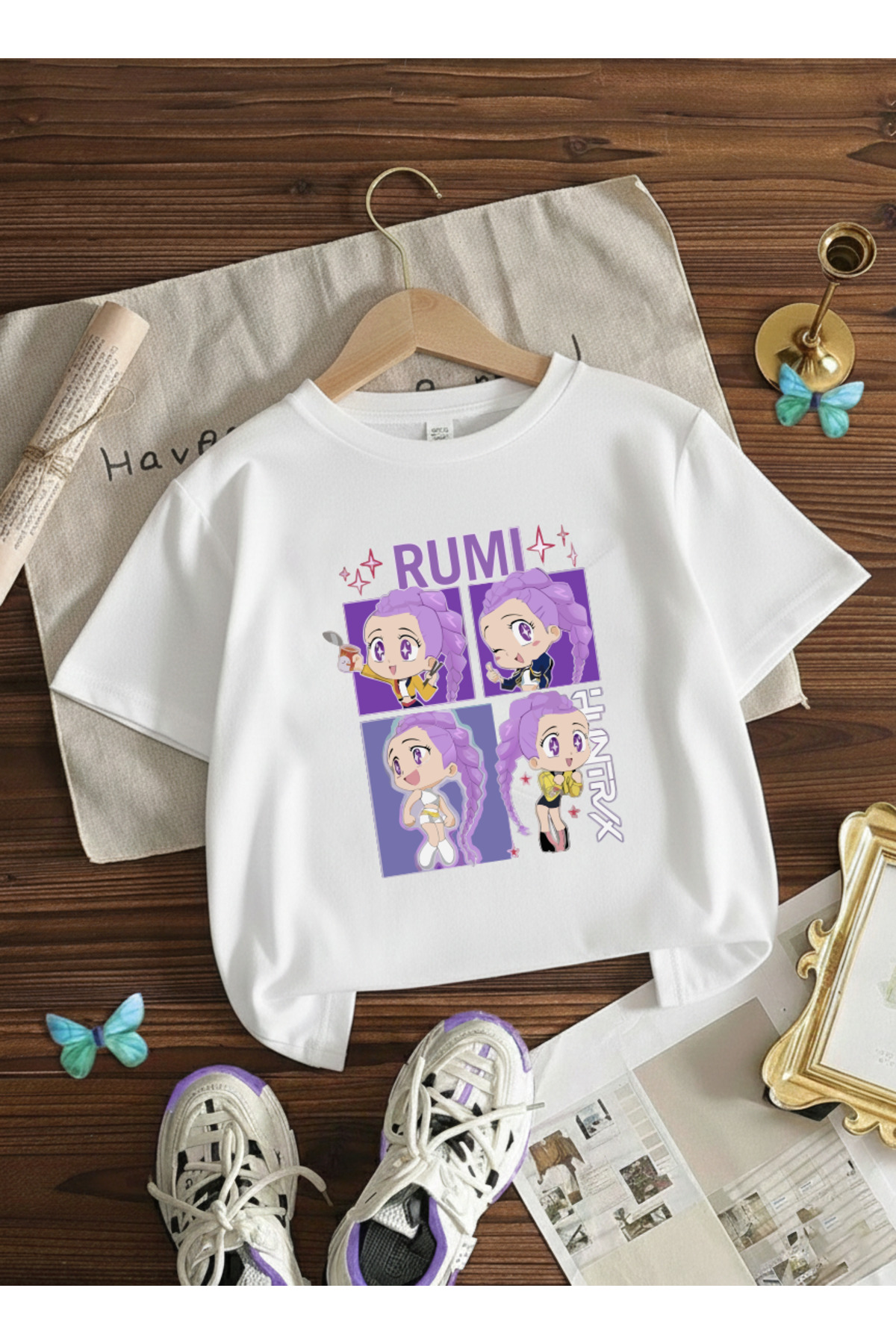 Let's Wear Rumi Huntrix Друковані для дітей 100% бавовняні футболки з коміром...
