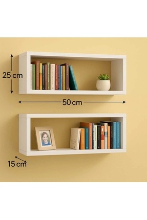 art mobilya Dekoratif 2'li duvar rafı %100 MDF