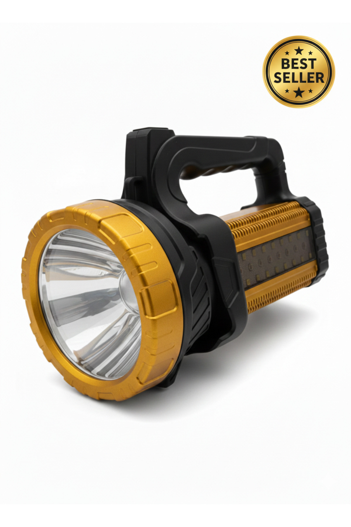 Lanterna LED 6000 lumeni, afisaj procent baterie, portocalie, reincarcabila USB-C