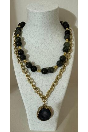 KARE ACCESORIES Serpantin (Yılan Taşı) Kolye