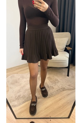 thegiba.co İçi Şortlu Kahverengi Etek