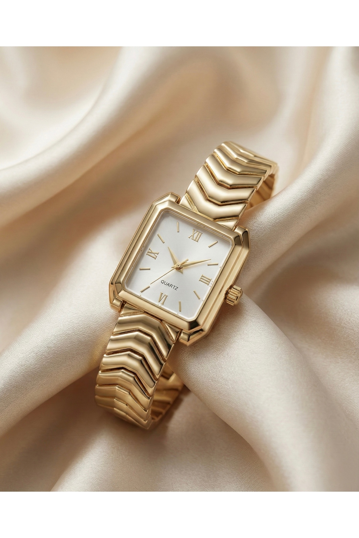 KLISHE Butik  Kadın Saat Gold Renk Çelik Kordon Vintage Dikdörtgen Kasa Zarif Tasarım, Limited Edition 2026