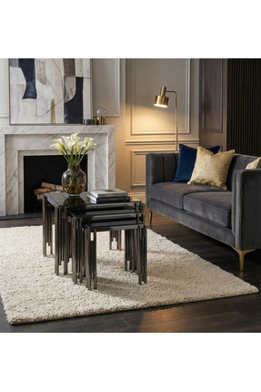 lowena home 3'LÜ KARE ULTRA LAK KAPLAMA ZİGON SEHPA