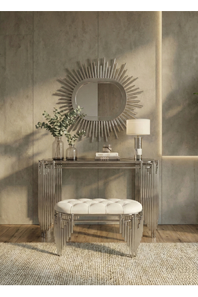 lowena home DRESUAR TAKIMI ULTRA LAK KAPLAMA PUF AYNA DAHİL 120CM TAKIM