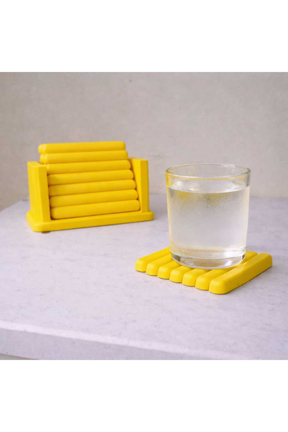 Beton Bardak ALtlığı Seti Sarı