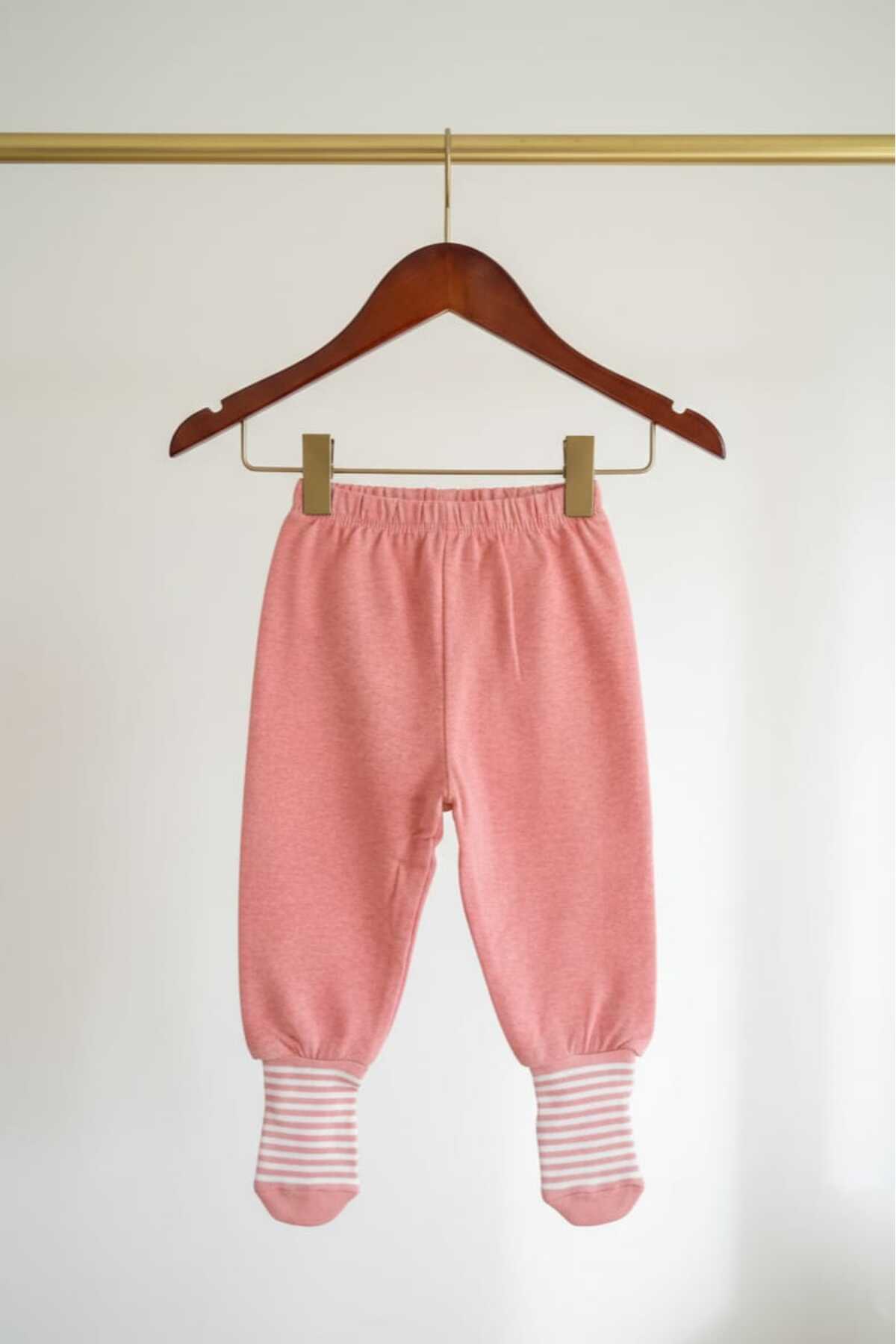 Fuar Baby 2'li Kız Bebek Patikli Pantolon Seti %100 Pamuk Yumuşak Belli Çoraplı Alt Pijama - Pembe fotoğrafı 5 (önizleme)