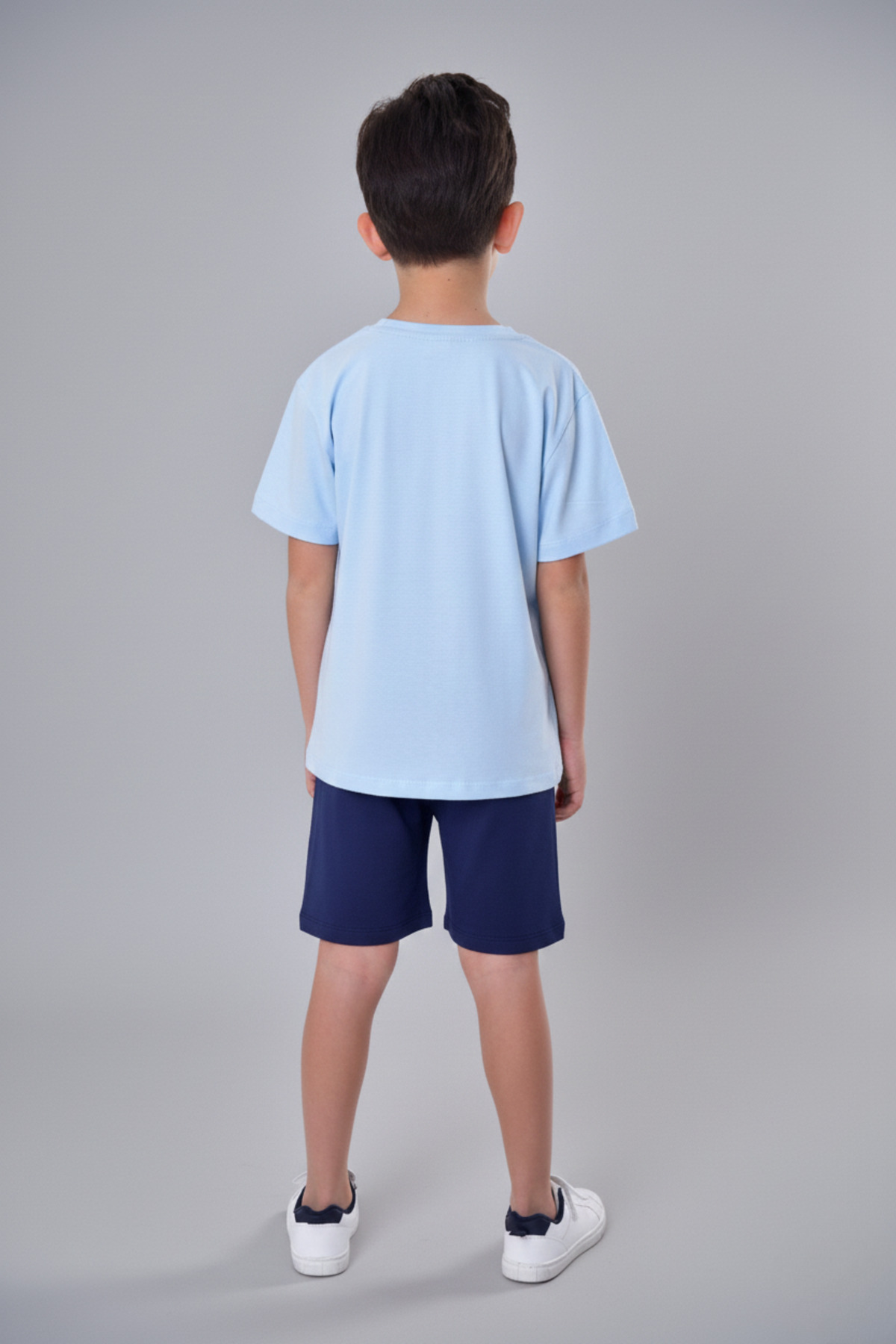 Andro Wear %100 Pamuk Çizgi Film Karakter Baskılı Yazlık Mavi Çocuk Pijama Takımı fotoğrafı 7 (önizleme)