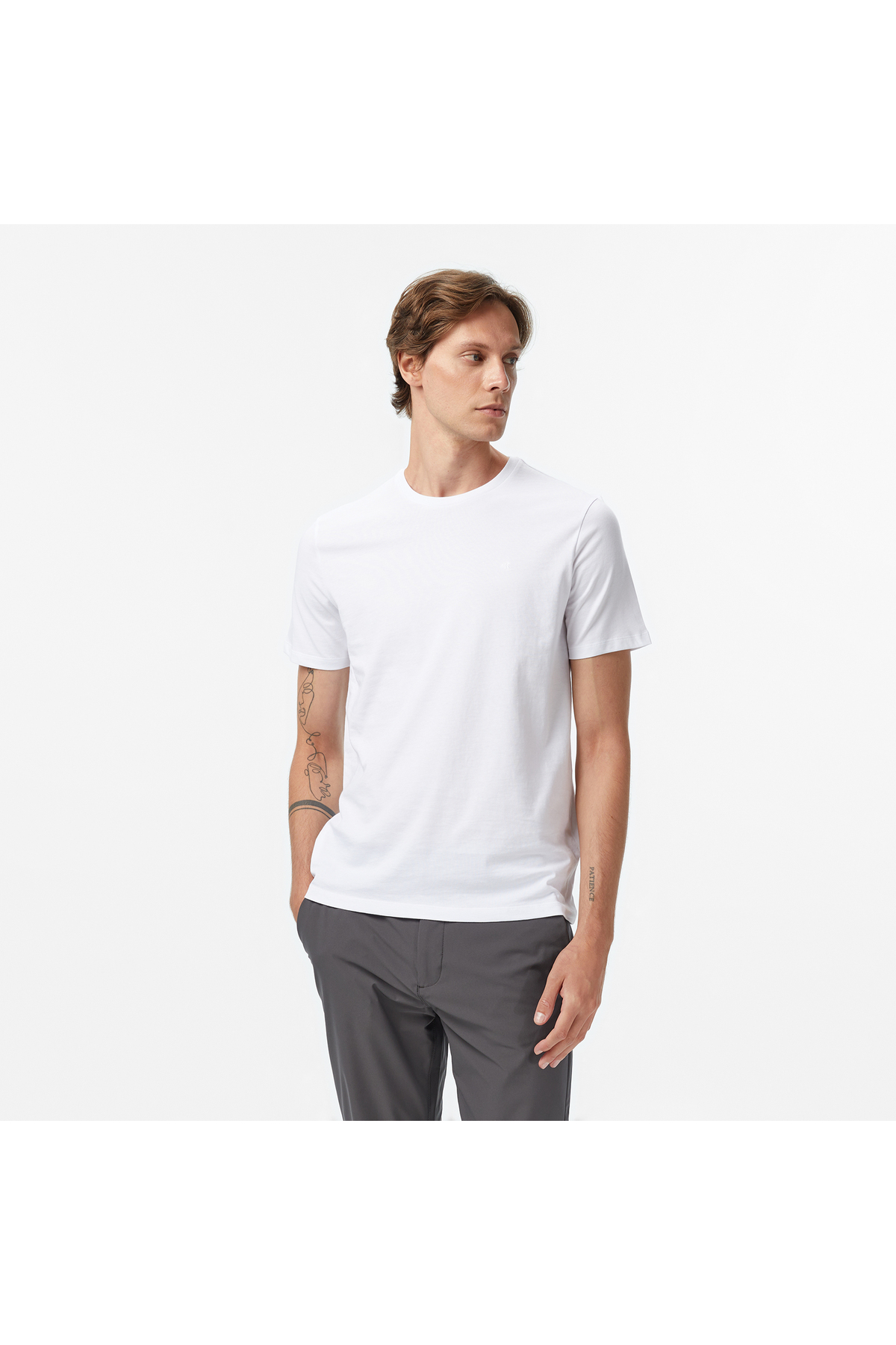 کلوین کلاین تی شرت سفید مردانه Smooth Solid