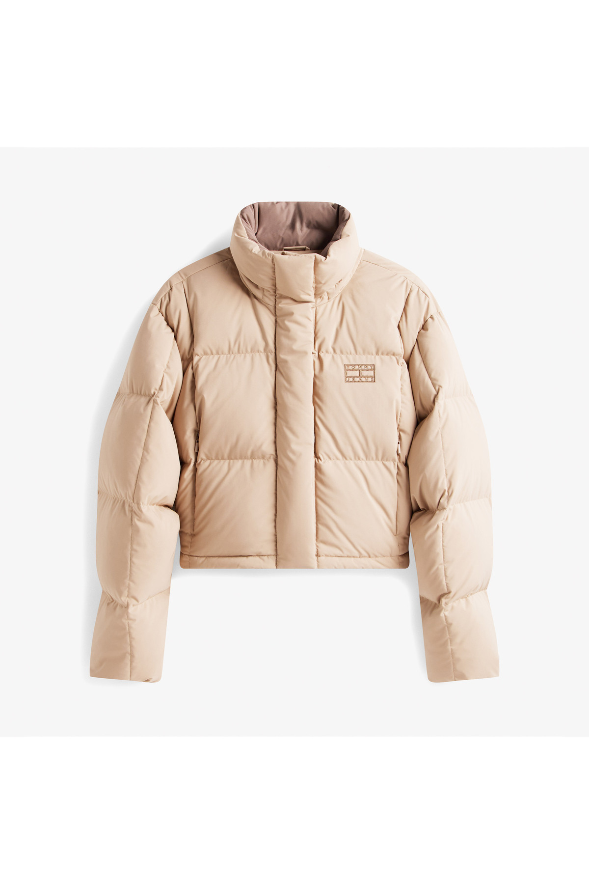 Tommy Hilfiger Tommy Jeans Alaska Grid Crop Kadın Kahverengi Puffer Mont görsel 3
