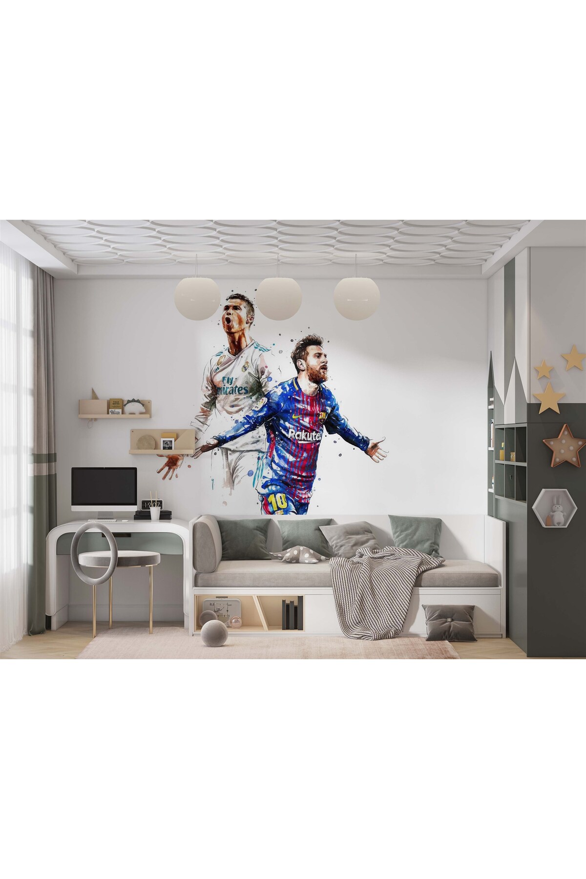 Ronaldo and Messi Joy Poses Sports Wallpaper