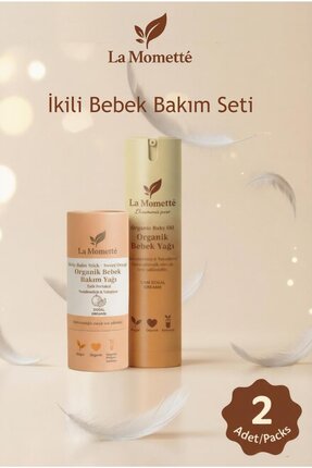 La Momette Organik Bebek Bakım Seti- Bebek Yağı & Portakallı Bakım Stick - 2 li
