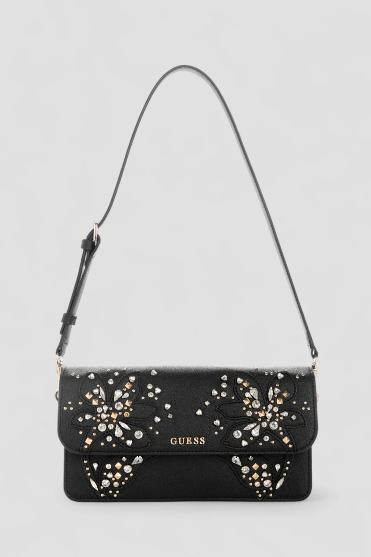 گس کیف دوشی زنانه Sadie Flap مدل کیف دوشی مشکی HWEB8118190-BLA