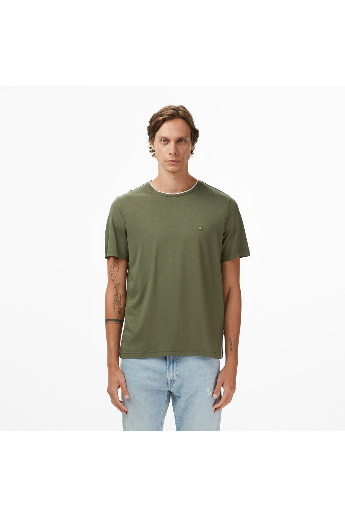 تامی هیلفیگر تی‌شرت سبز مردانه مودال نخی