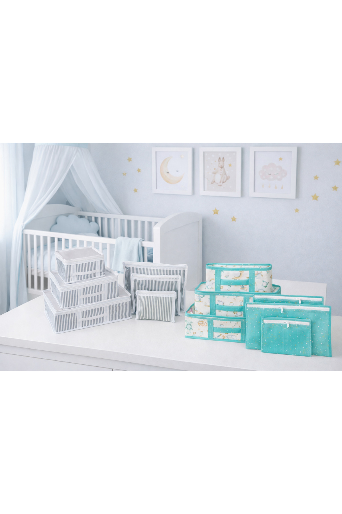 PONÇİK BEBEK 12'li Anne Bebek Seyahat Hastahane Doğum Valiz Düzenleyici Seti -Bavul Içi Çok Amaçlı Organizer Set fotoğrafı 2 (önizleme)