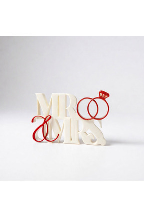 Dekor Nişan – Nikah – Düğün Hazırlığı MR & MRS Masa Üstü Dekoru (7 x 4,5 cm)