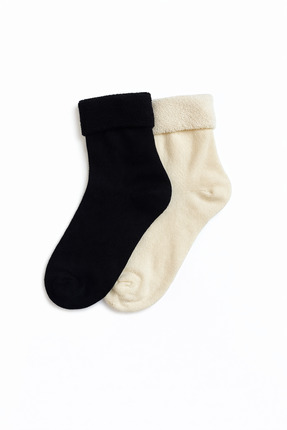OUS 2'li Kadın İçi Havlu %100 Pamuk Soket Çorap