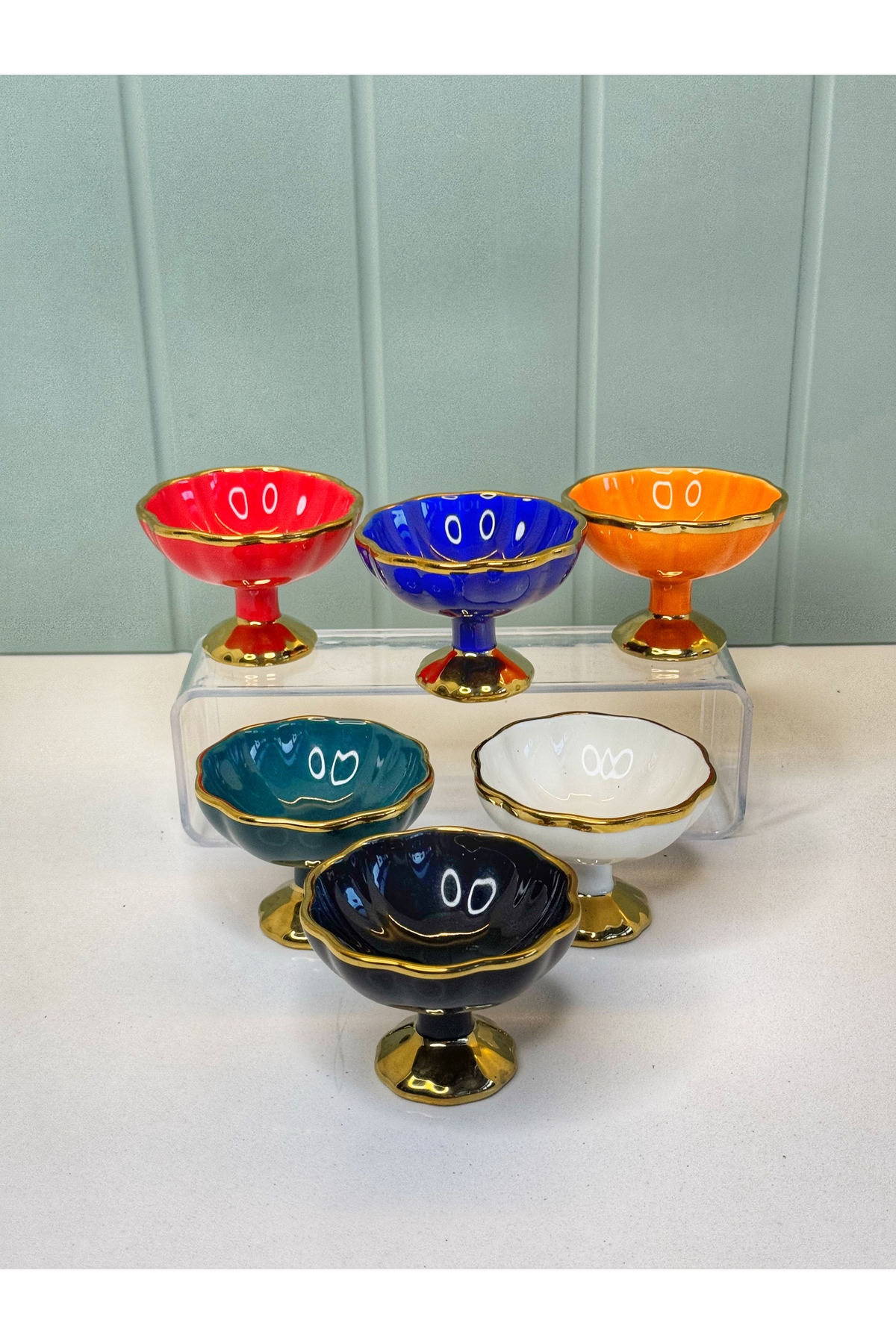 6 Porcelain Pumpkin Dragee/ Sauce Bowl