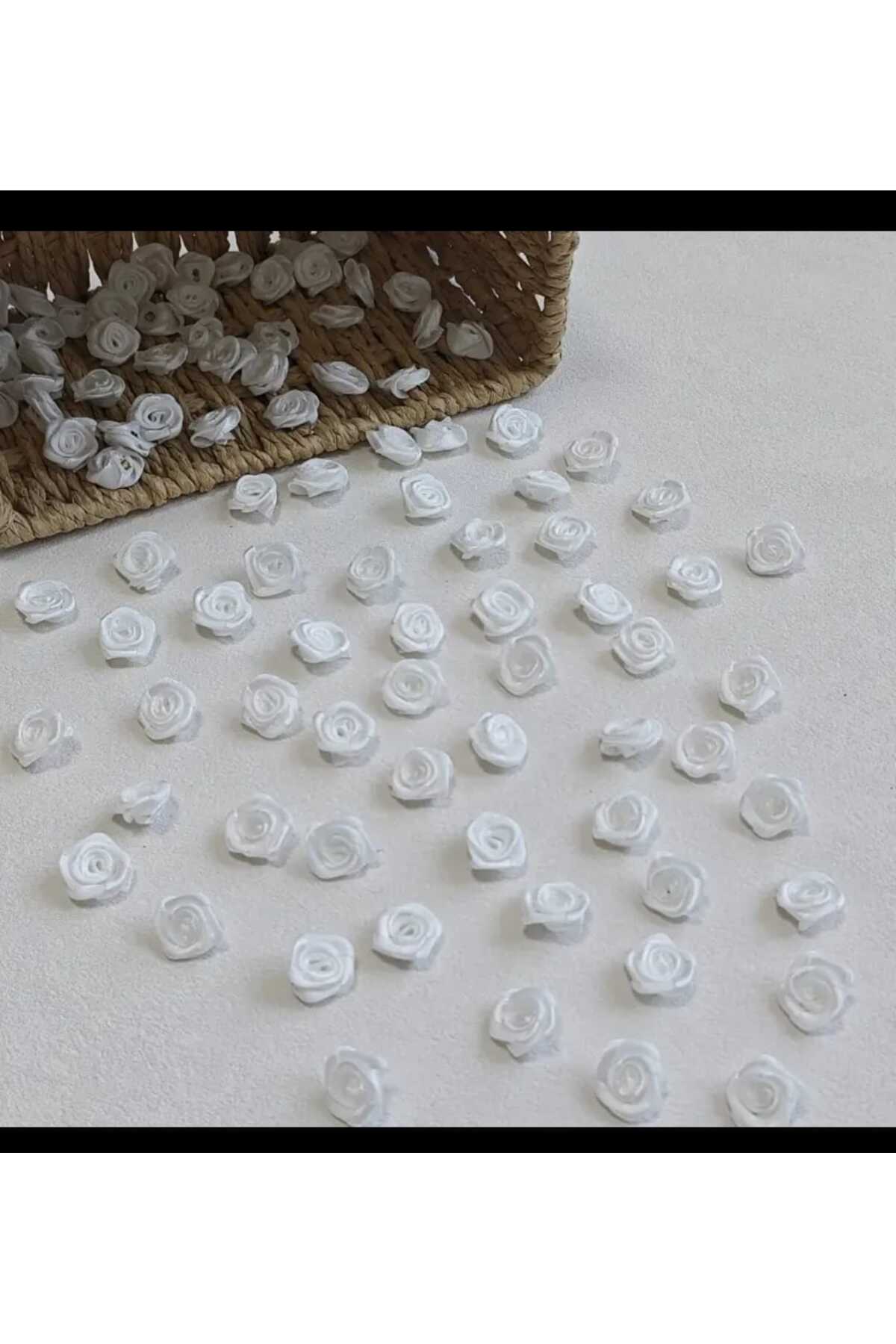 50 Pieces of Satin Rose Ornament Material for Organization
