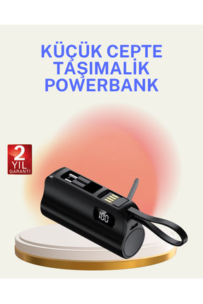 Hatıra Kutusu Dahili Konektörlü 20W Hızlı Şarj Mini Taşınabilir Powerbank - L...