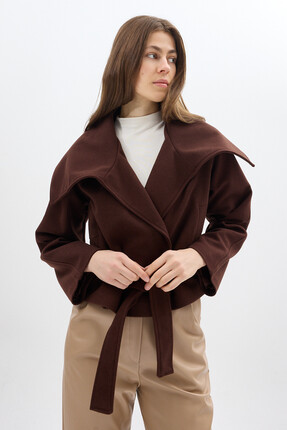 Serenity Uzun Kol Kısa Kaban Acı Kahve