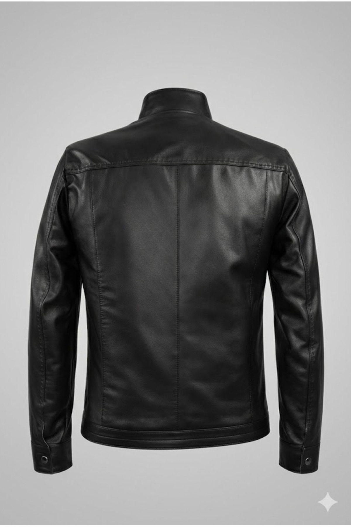 Verra  Hakiki Deri Siyah Erkek Mont - Hakim Yaka Kapitone Astarlı Özel Tasarım - Görsel 3