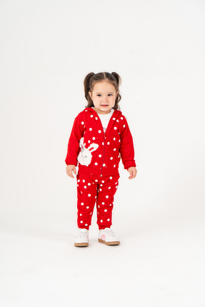 Mc mini clup PUAN BASKILI GÜLEN TAVŞAN KIZ BEBEK MEVSİMLİK 3 LÜ TKM