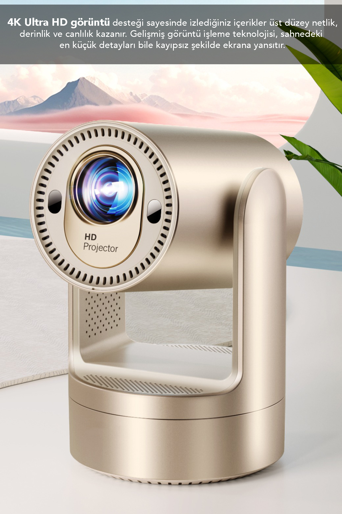mimtec Bataryalı Otomatik Odaklı Projektör - Android Wifi 4K