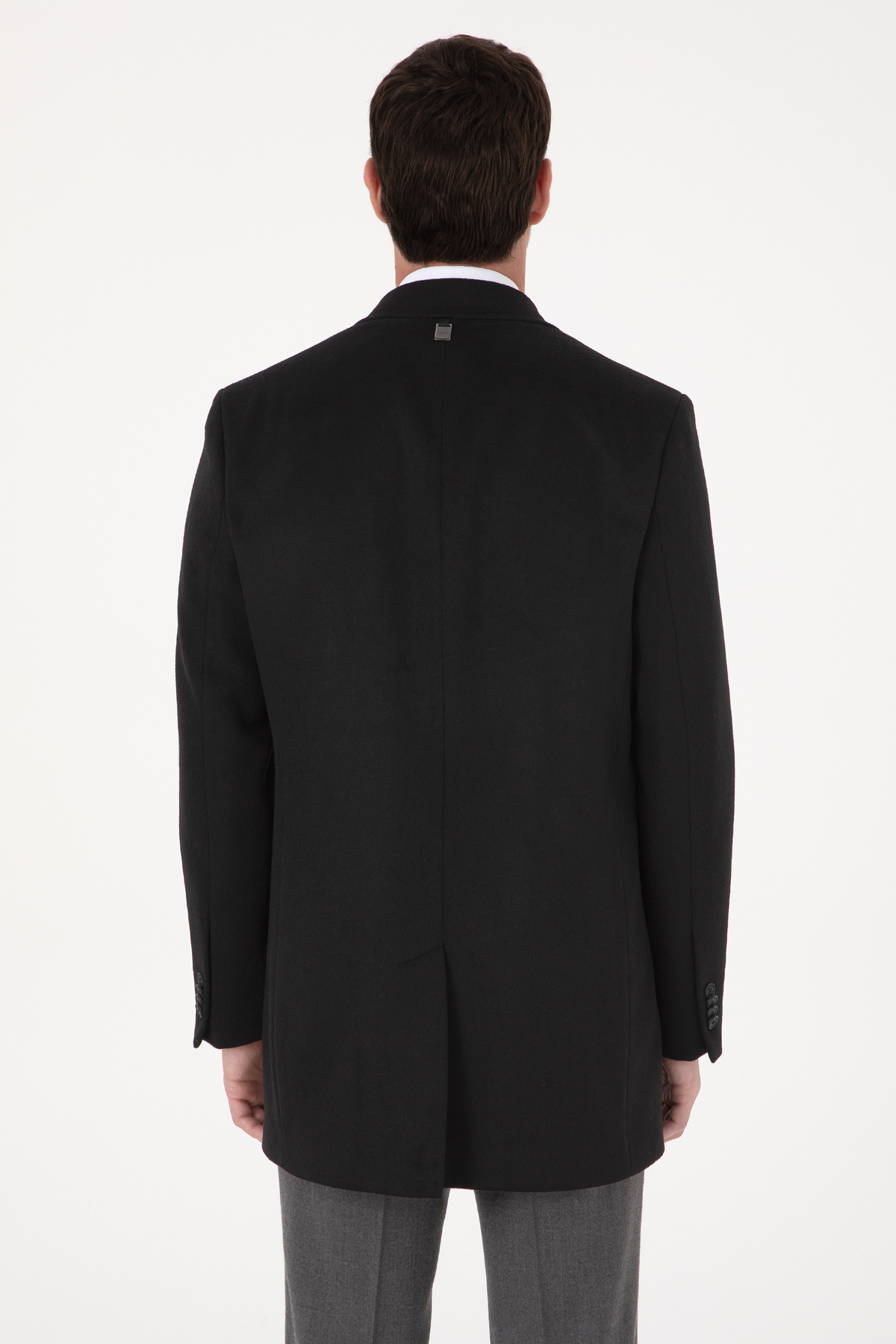 Cacharel  Siyah Ex Slim Fit Yün Karışımlı Palto 50319242-VR046 - Görsel 5