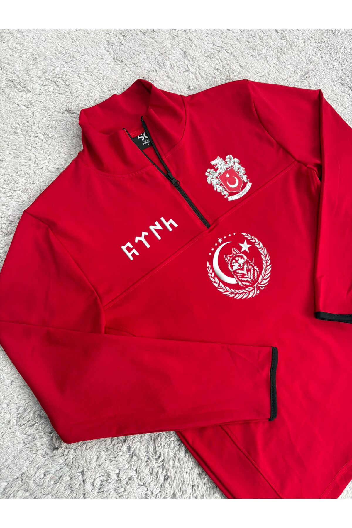 Türkiye Bozkurt Baskılı Özel Tasarım Sweatshirt — قرمز TÜRKBZKRT — تصویر 4 از 7
