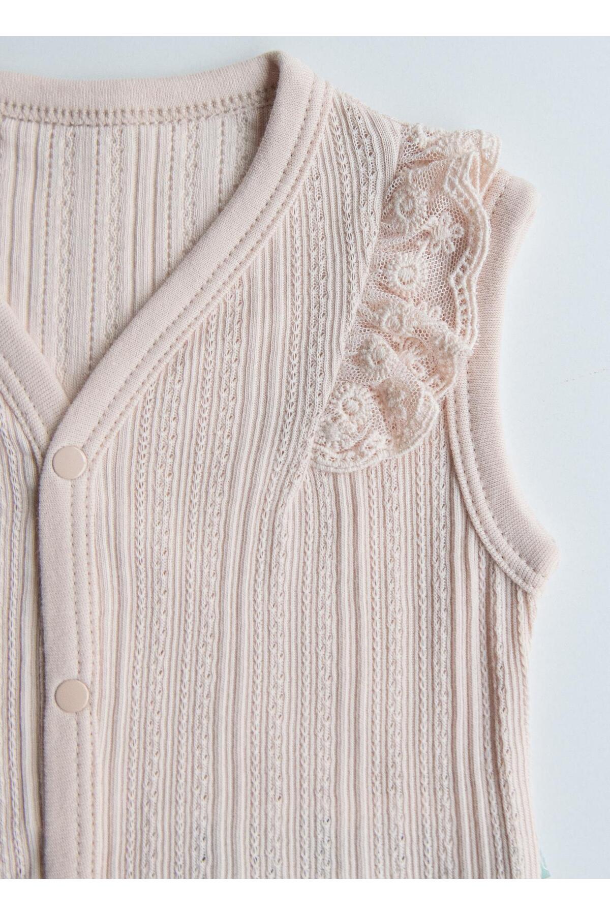 kitikate Organik Jaclin Yelek Pembe fotoğrafı 3 (önizleme)