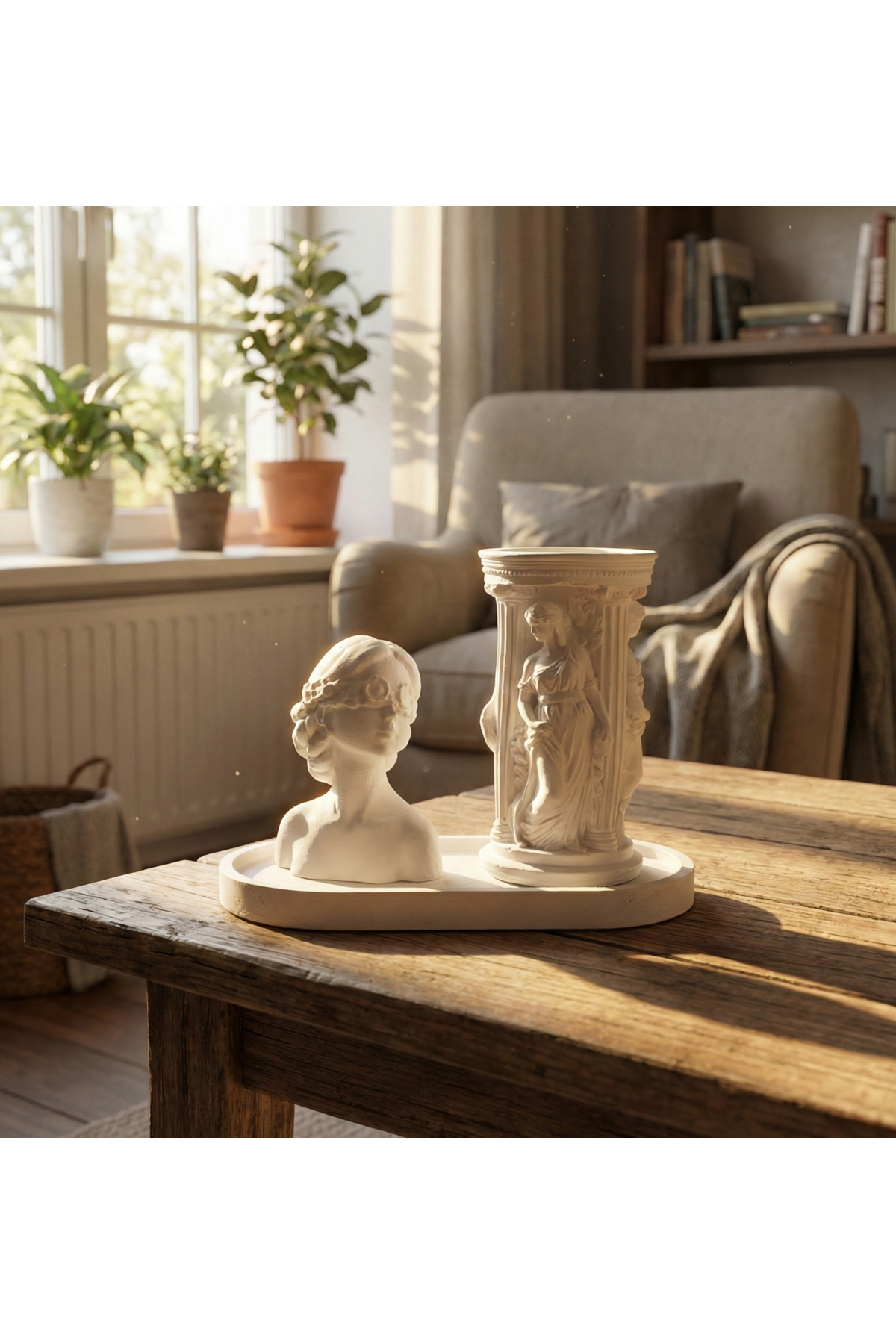 Women's Figure Set with Decorative Columns Object