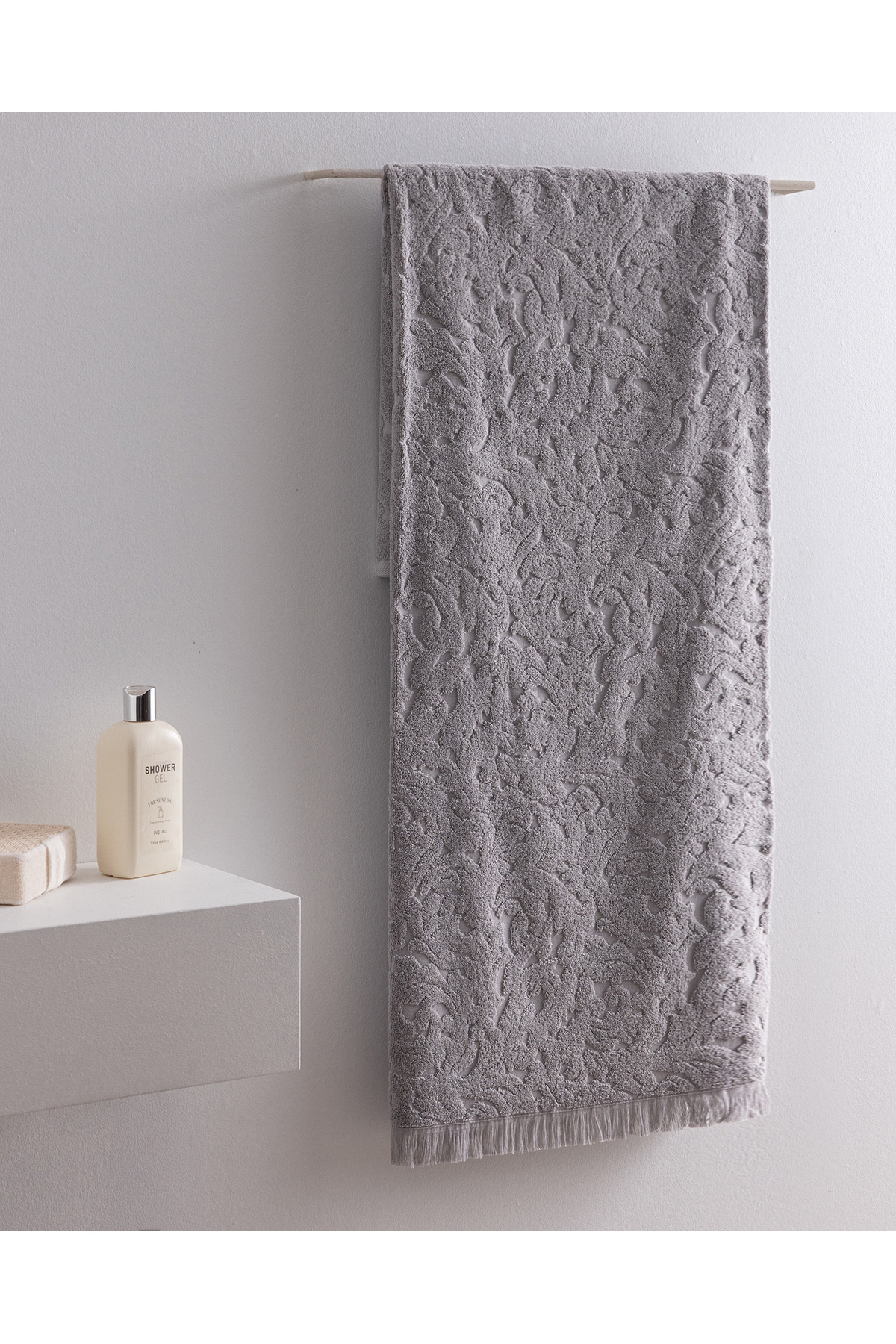 Pavot %100 Pamuk Banyo Havlusu - Gri - 70x140 cm
