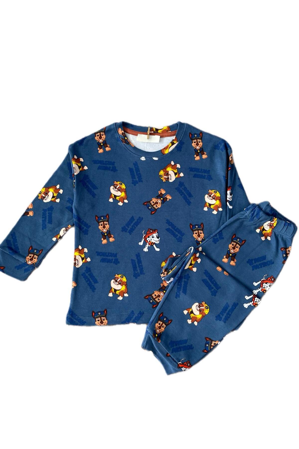 byalisdmr ERKEK ÇOCUK PİJAMA TAKIMI PAW PETROL DESEN %100 PAMUK İNTERLOK KUMAŞ BİSİKLET YAKA UZUN KOL fotoğrafı 2 (önizleme)