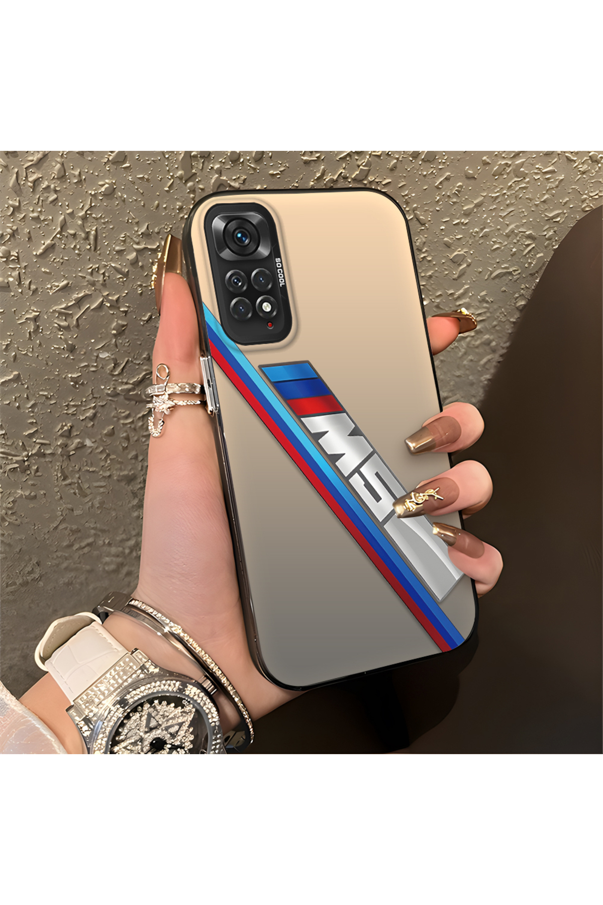 BMW Patterned Anti-Fall Slim Hard Case Compatible with Redmi Note 11