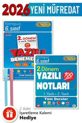 Tonguç Yayınları Kalem Hediyeli + 6. Sınıf 2. Dönem Yazılı Notları Ve 2. Döne...