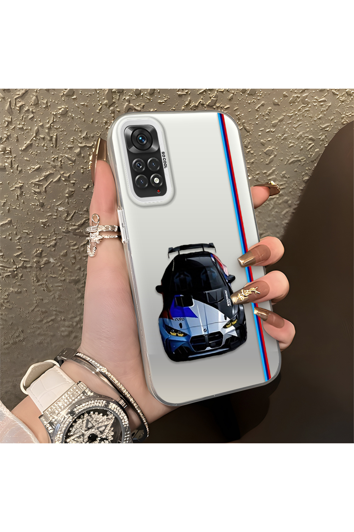 BMW Patterned Anti-Fall Slim Hard Case Compatible with Redmi Note 11