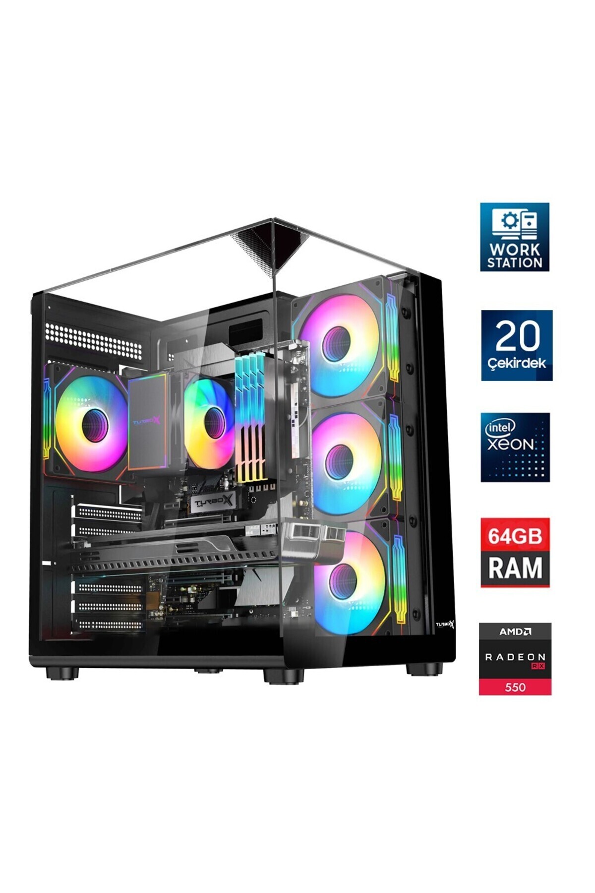 TURBOX Xeon E5 2650 v3 Server İşlemcili 20 Çekirdek 64GB DDR4 1TB