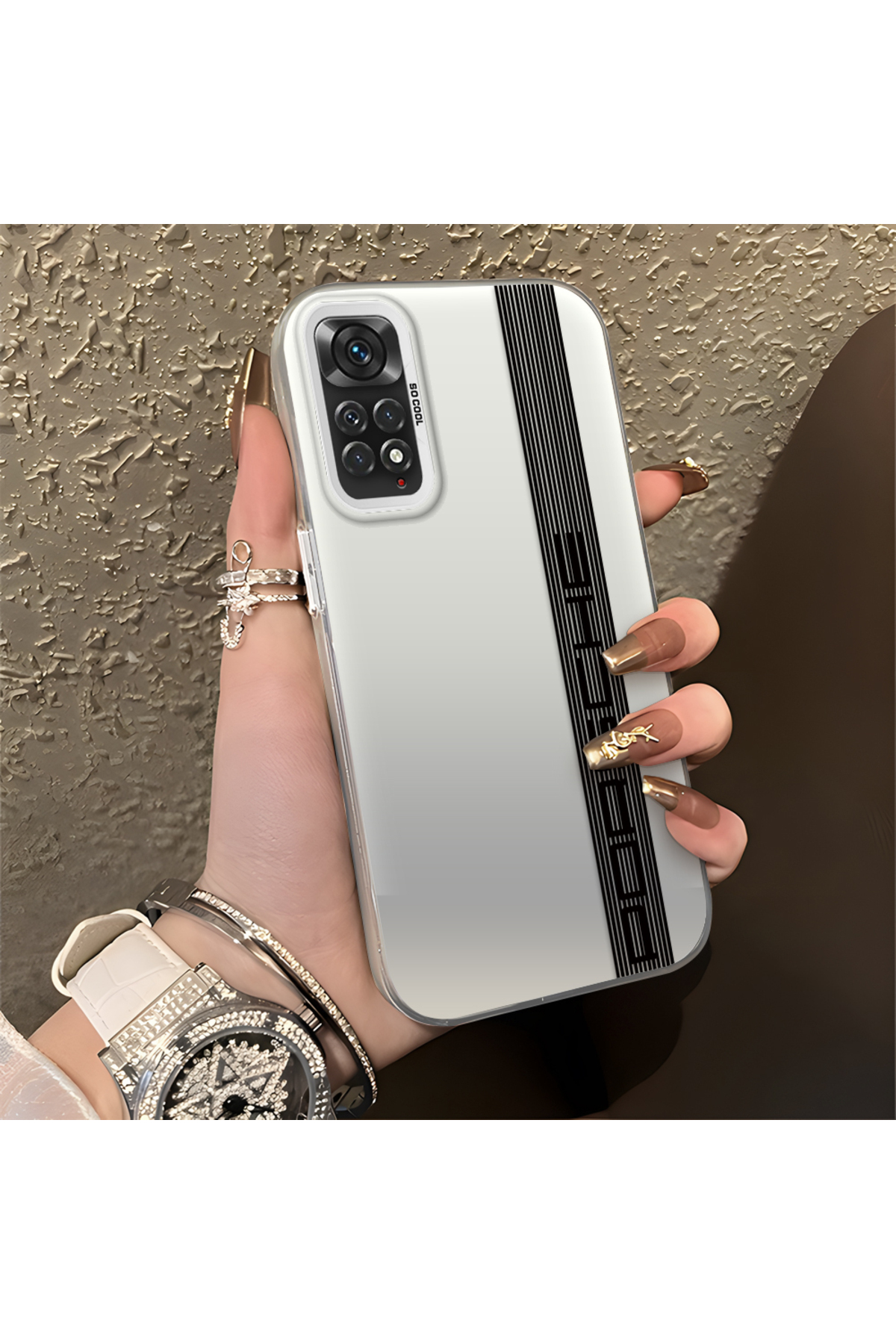 Compatible With Redmi Note 11 Car Badge Pattern Anti Fall Thin Hard Case