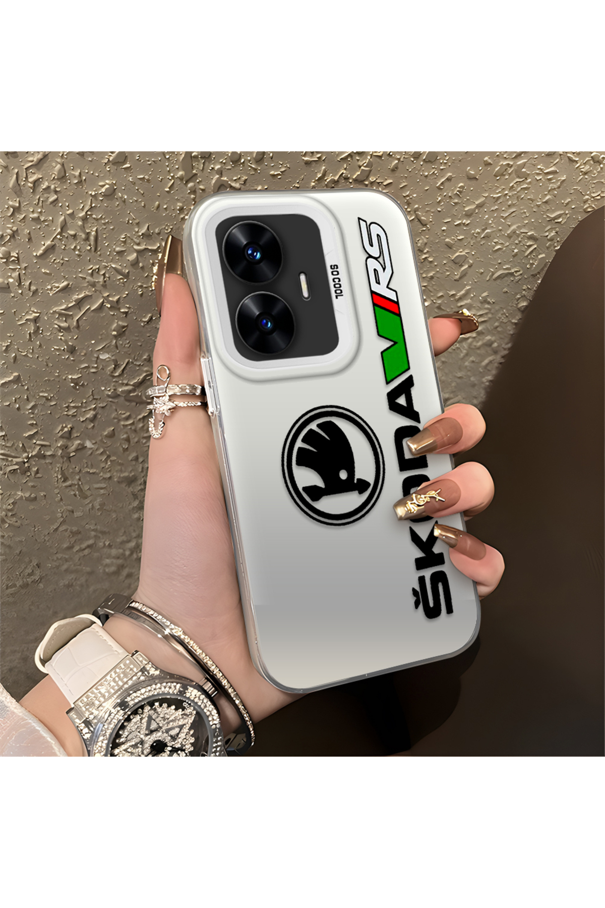 AMG Patterned Anti Fall Thin Hard Case Compatible with Realme C55