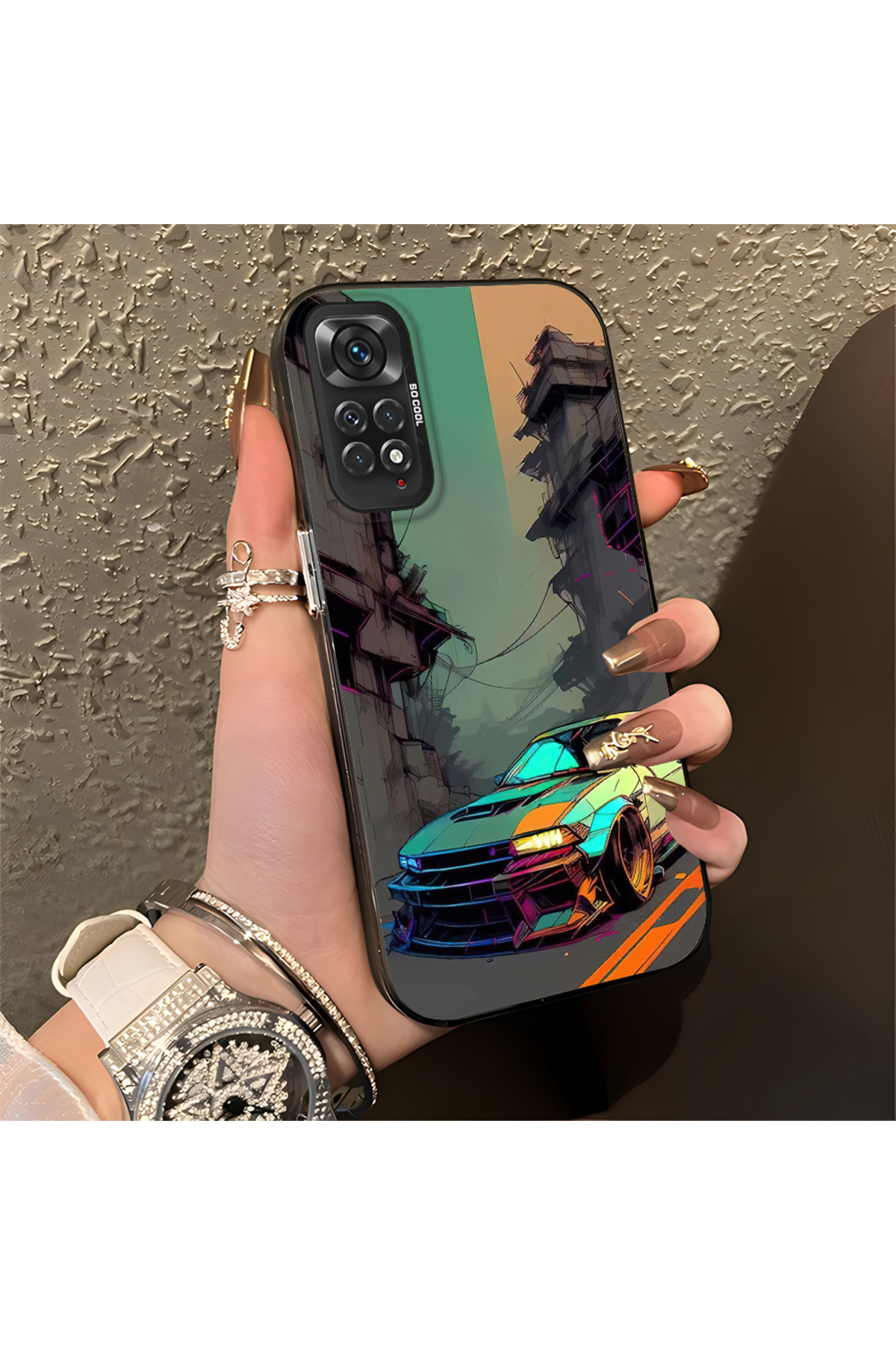 Sports car Patterned Anti Fall Slim Hard Case Compatible with Redmi Note 11