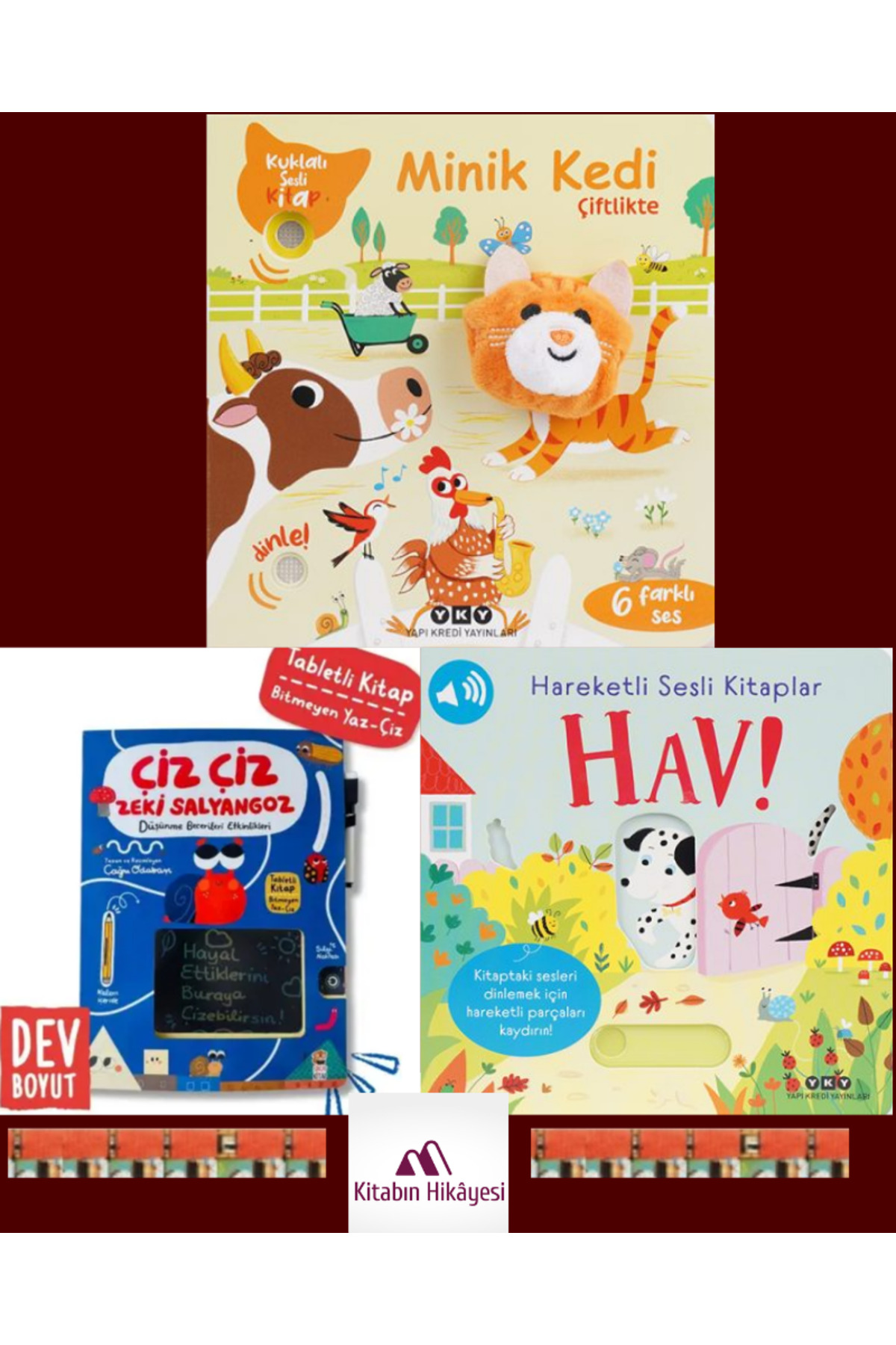 Yapı Kredi Yayınları Çiz Çiz Zeki Salyangoz, Hareketli Sesli Kitaplar – Hav!, Minik Kedi Çiftlikte (Kuklalı Sesli Kitap) fotoğrafı 2 (önizleme)