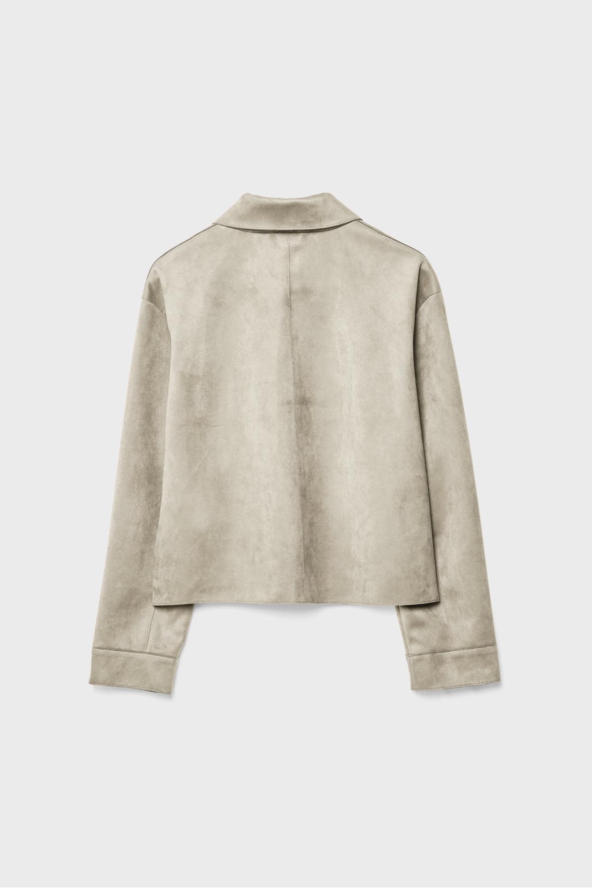 Stradivarius  Suni süet cepli ceket - Görsel 7