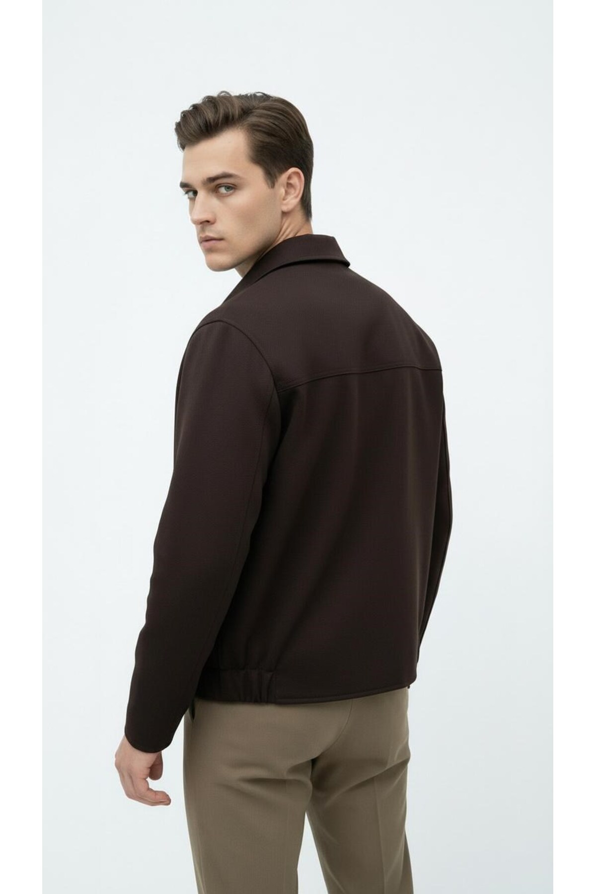 Plus Scorpion  Erkek Fermuarlı Mevsimlik Mont Ceket – Tok Dokulu Gömlek Yaka - Görsel 5