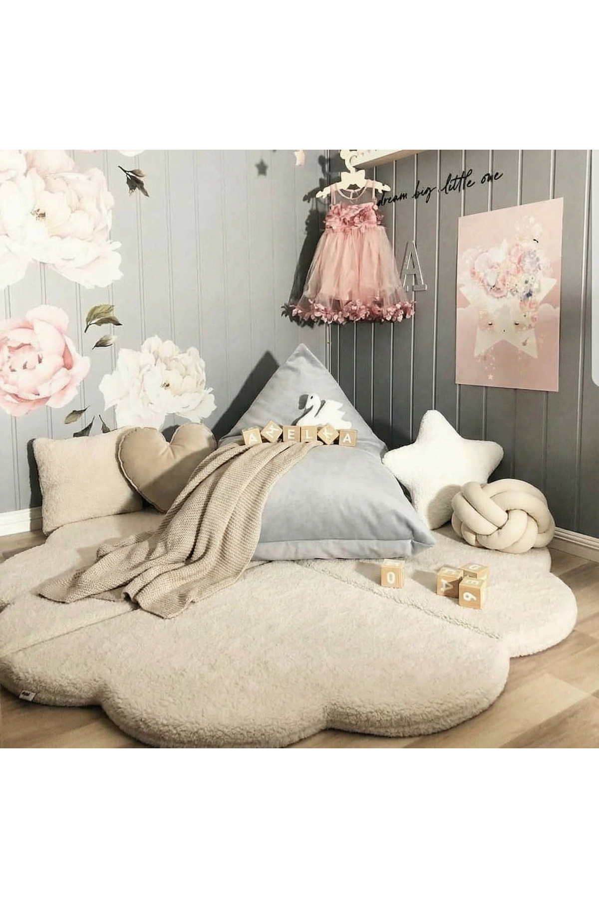 pufftable puftable montessori bulut oyun minderi,teddy kumaş krem,oyun halısı ve matı 5 cm sünger 4 parça fotoğrafı 3 (önizleme)