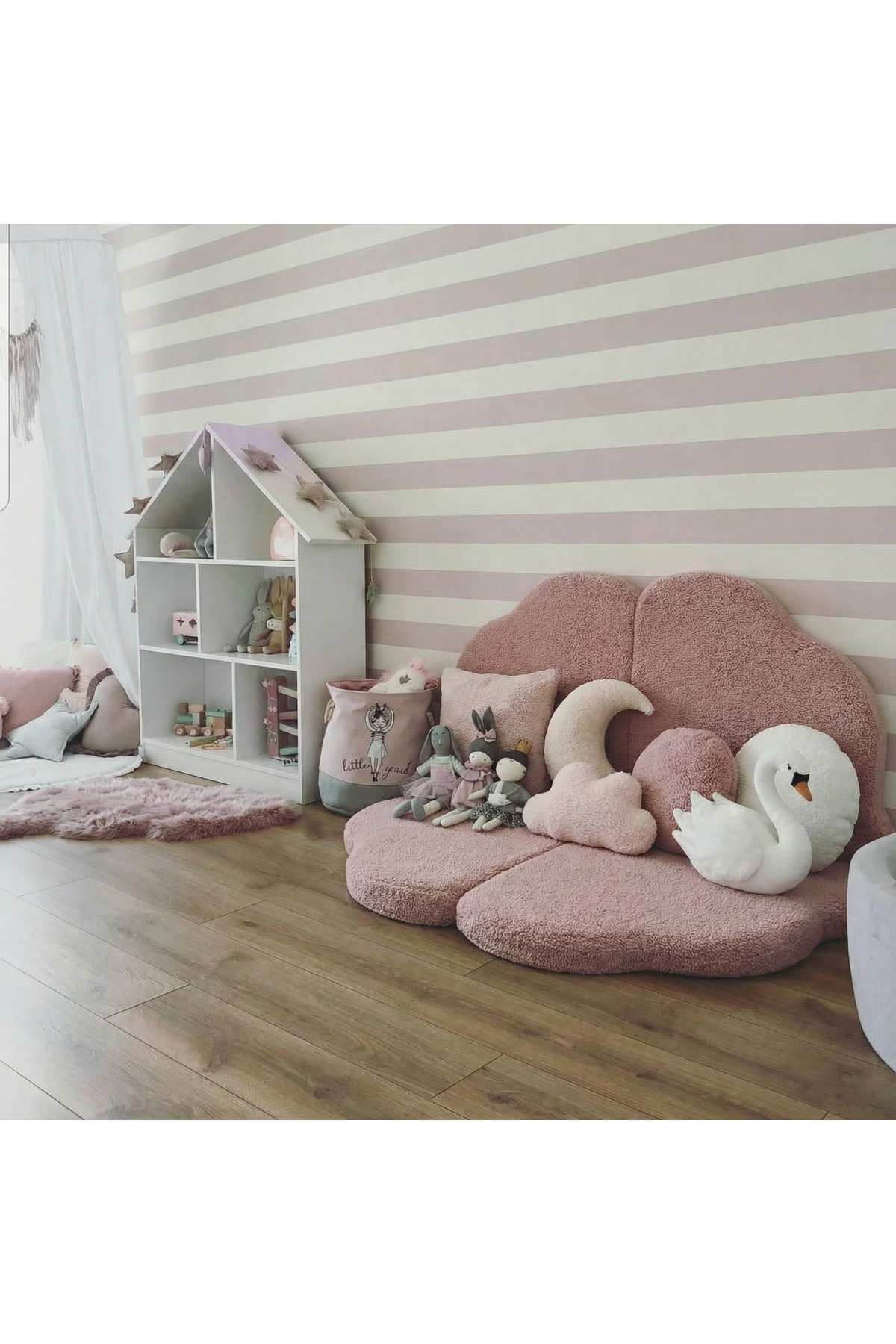 pufftable puftable montessori bulut oyun minderi,teddy kumaş pembe,oyun halısı ve matı 5 cm sünger 4 parça fotoğrafı 2 (önizleme)