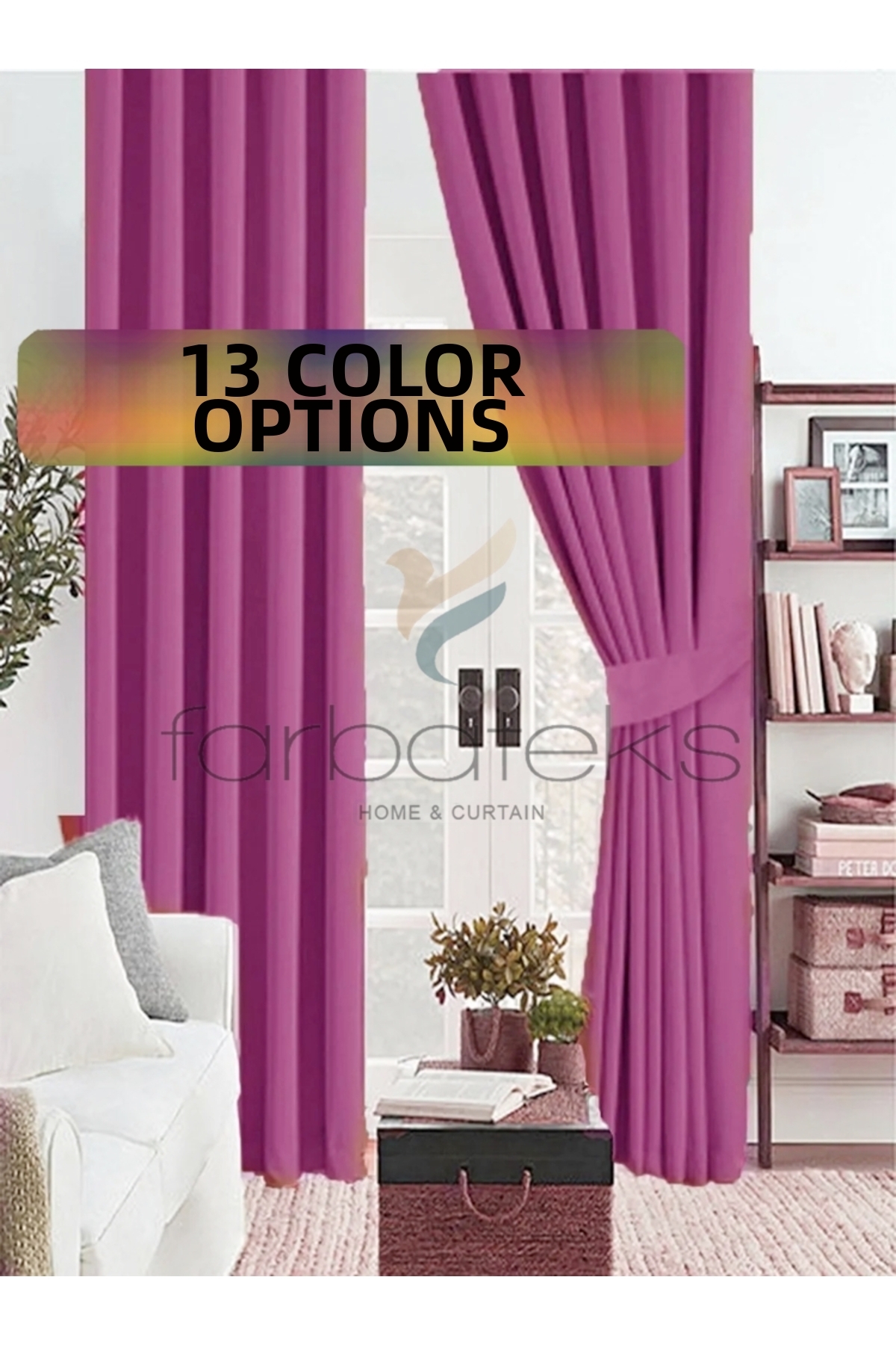 farbateks Parasolar De Culoare Prune, Perdea De Fundal Opaca, Instalare Simpla - 470 x 250