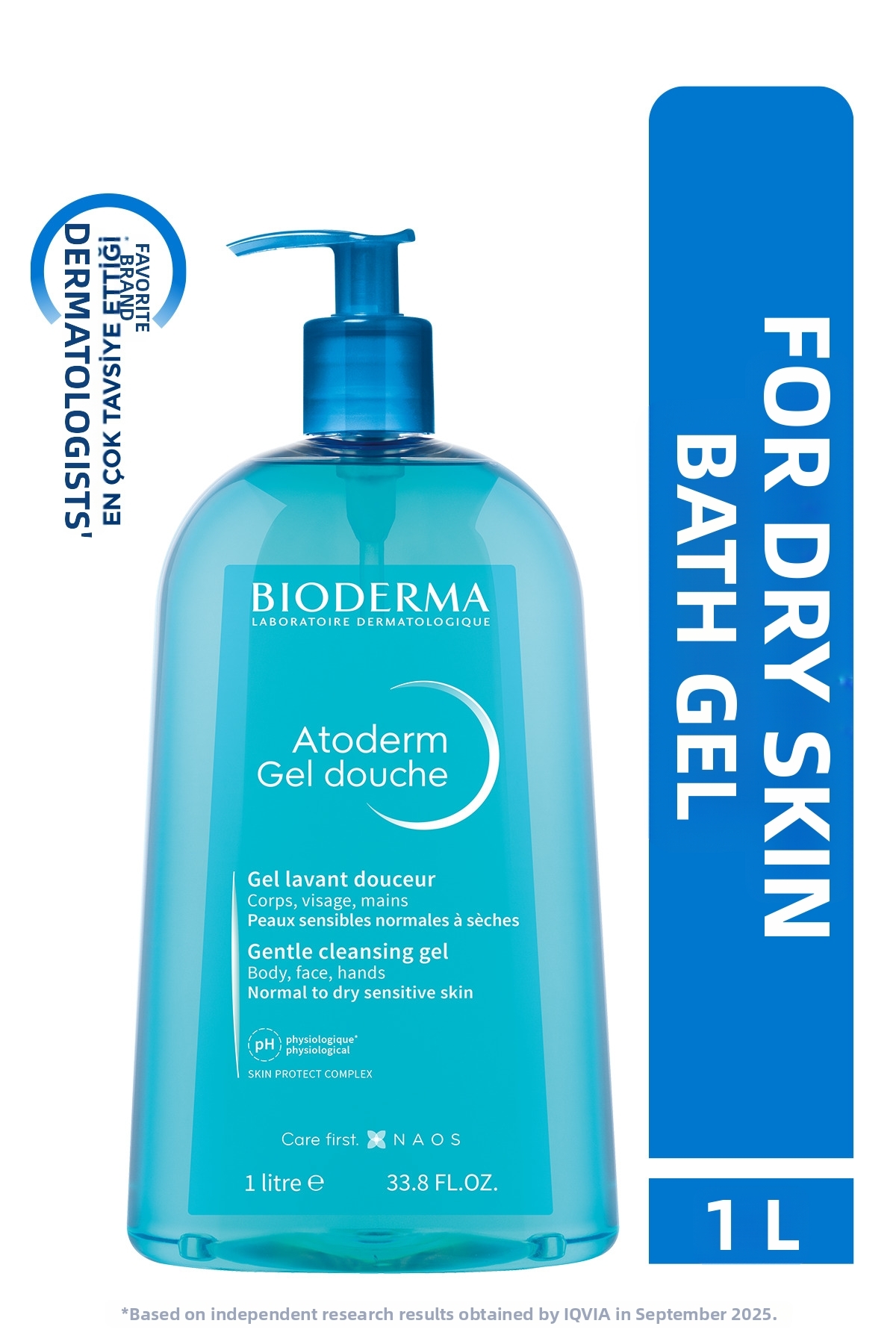 Bioderma Atoderm 1 Lt овлажняващ душ гел - семеен размер, за бебета, деца и в...