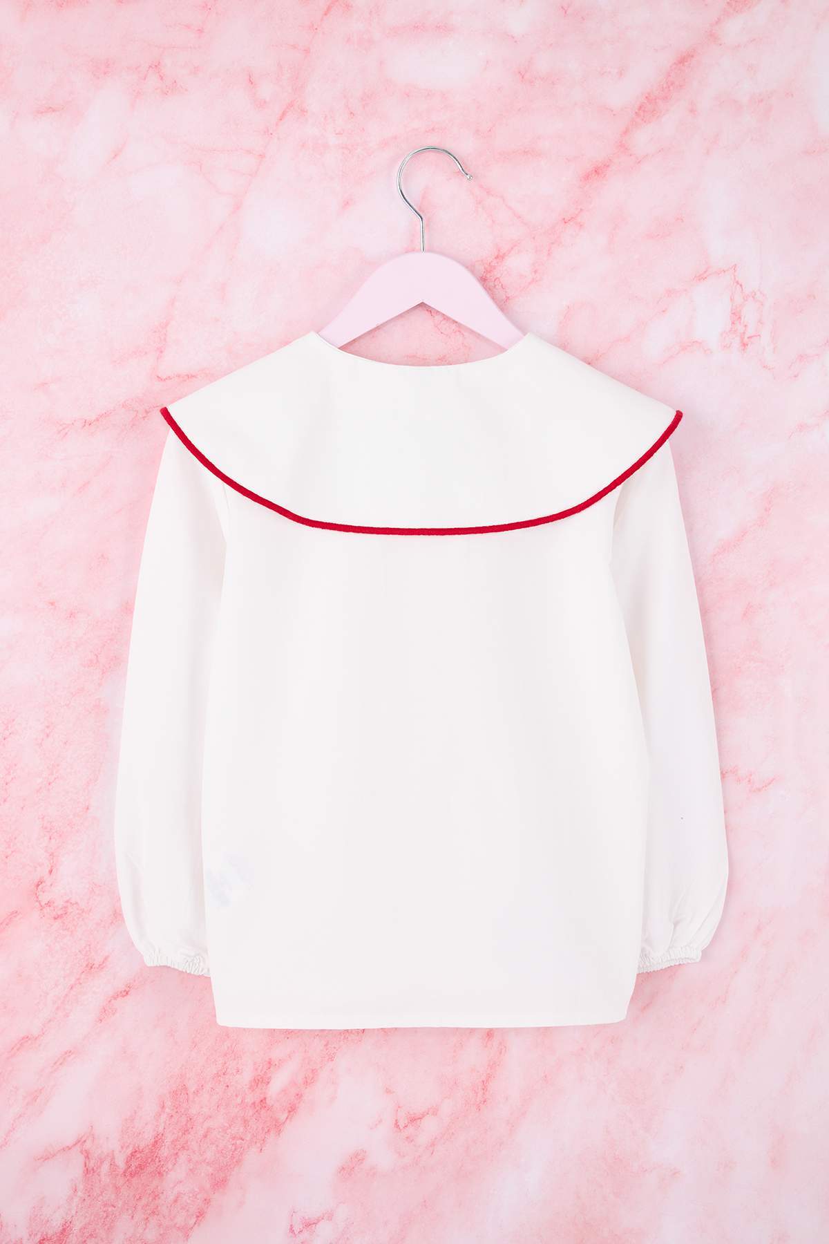 Trendyolmilla  Ekru Bebe Yaka Kalp Desenli 23 Nisan DokumaKız Çocuk Bayramlık Gömlek TKDSS26GO00003 - Görsel 7