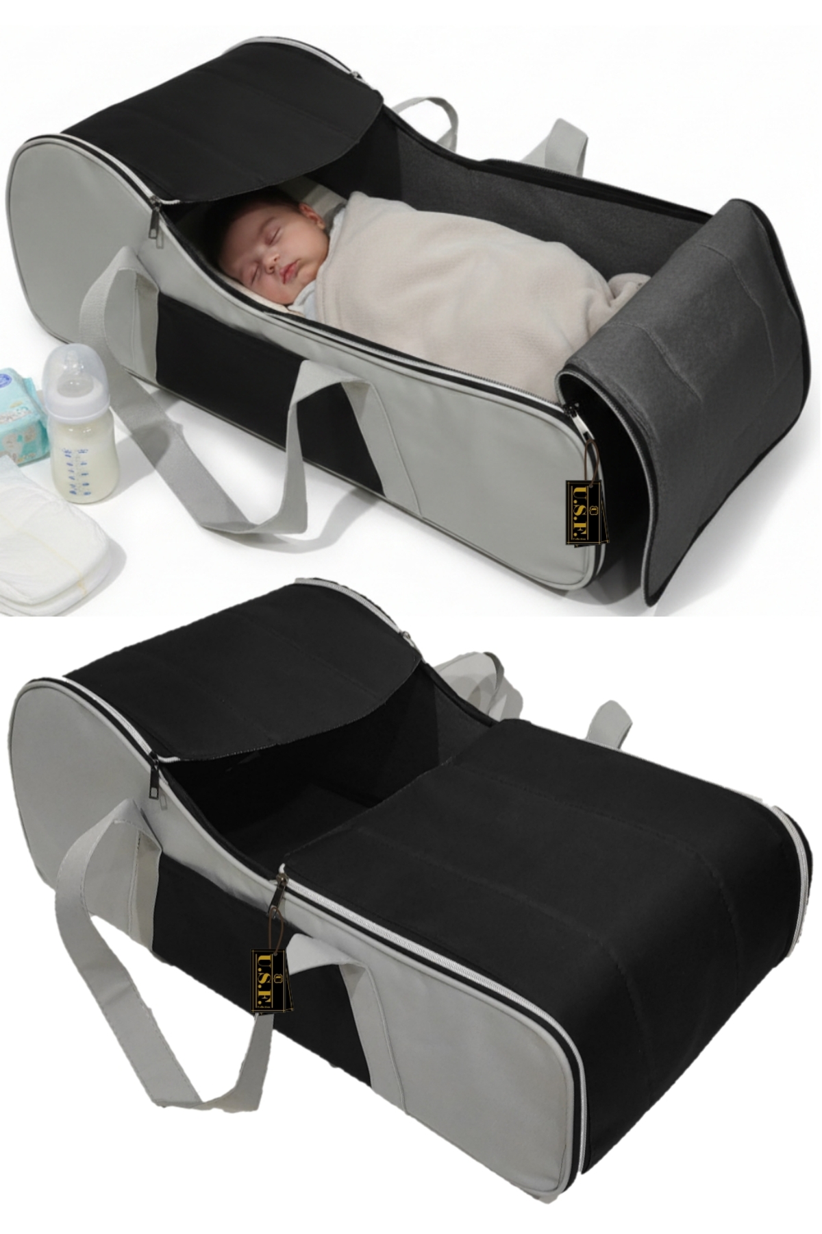 USF Ana Kucağı Puset Portbebe Bebek Taşıma + Anne Bebek Bakım Sırt El Omuz Çantası fotoğrafı 2 (önizleme)