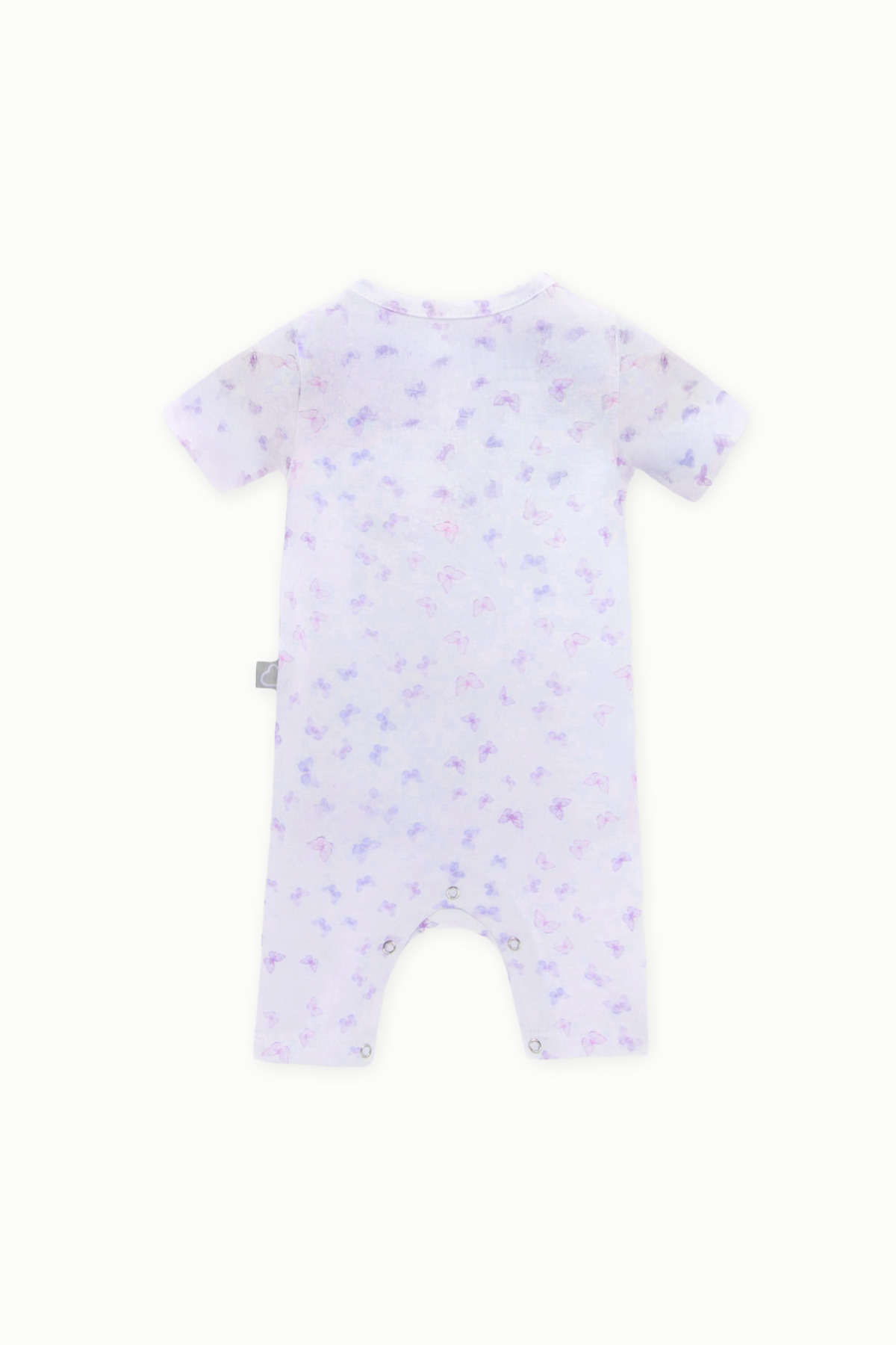 Boumini Bebek Pamuklu Kısa Kollu Şort Tulumu Kelebekler Lila fotoğrafı 2 (önizleme)